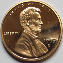 1995 S Lincoln Memorial Cent - Proof - vintage American proof penny