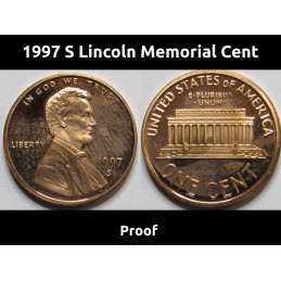 1997 S Lincoln Memorial Cent - Proof - vintage American proof coin