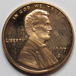 1997 S Lincoln Memorial Cent - Proof - vintage American proof coin