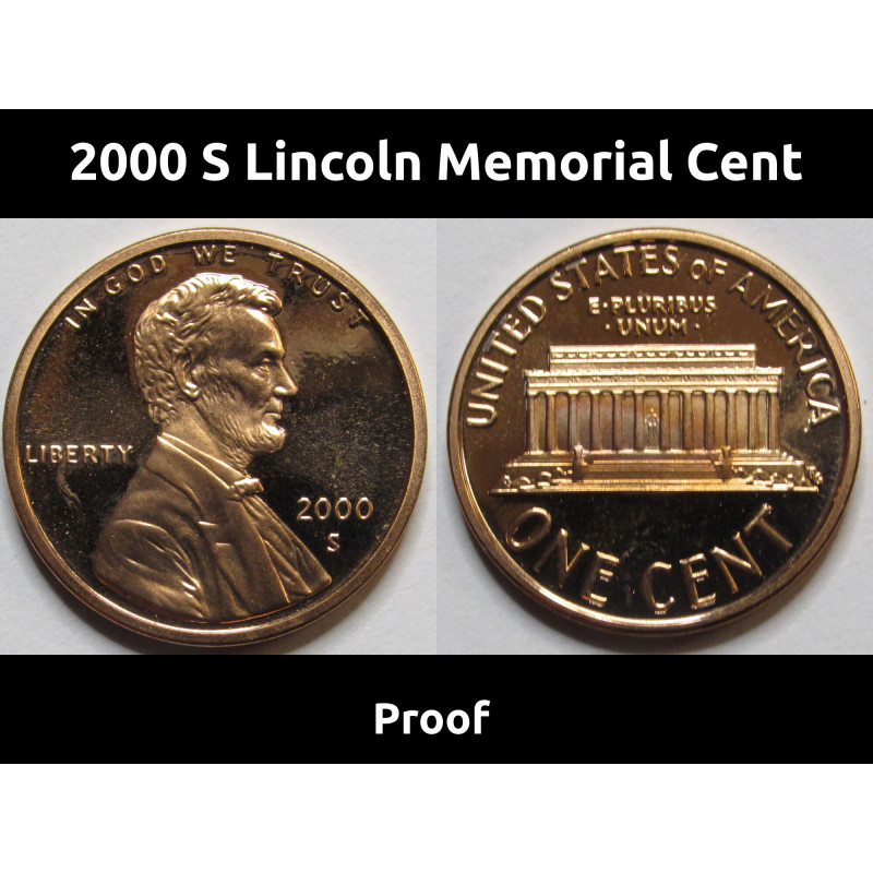2000 S Lincoln Memorial Cent - Proof - vintage American proof penny