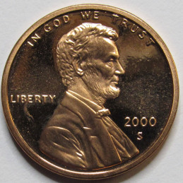 2000 S Lincoln Memorial Cent - Proof - vintage American proof penny