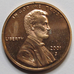 2001 S Lincoln Memorial Cent - Proof - vintage San Francisco mintmark proof coin