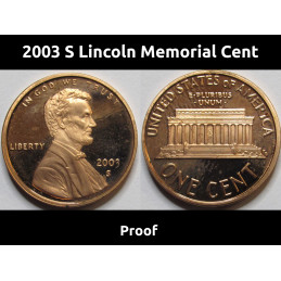 2003 S Lincoln Memorial Cent - Proof - vintage American penny coin