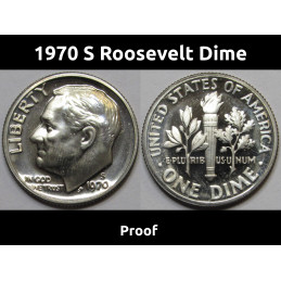 1970 S Roosevelt Dime - Proof - vintage San Francisco mintmark proof coin