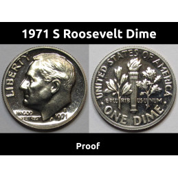 1971 S Roosevelt Dime - Proof - vintage flashy American proof coin