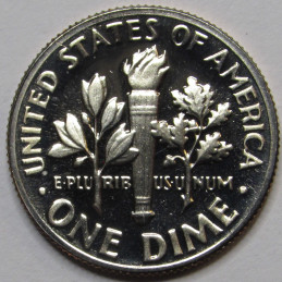 1975 S Roosevelt Dime - Proof - vintage American dime coin with cameo 