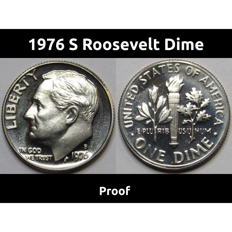 1976 S Roosevelt Dime - Proof - vintage American proof dime