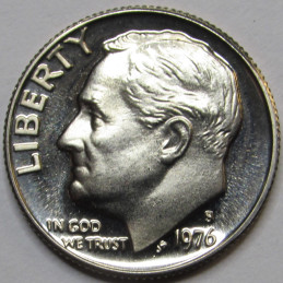 1976 S Roosevelt Dime - Proof - vintage American proof dime