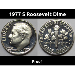 1977 S Roosevelt Dime - Proof - vintage American dime coin