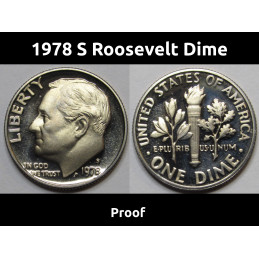 1978 S Roosevelt Dime - Proof - vintage flashy American dime coin