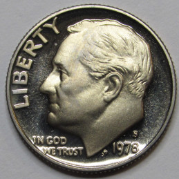 1978 S Roosevelt Dime - Proof - vintage flashy American dime coin