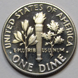 1980 S Roosevelt Dime - Proof - vintage American cameo dime