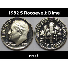 1982 S Roosevelt Dime - Proof - vintage flashy American dime