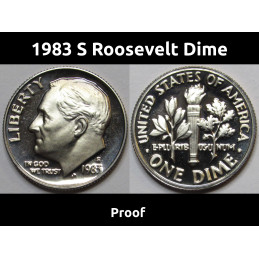 1983 S Roosevelt Dime - Proof - vintage San Francisco mintmark American dime