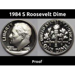 1984 S Roosevelt Dime - Proof - vintage San Francisco mintmark American dime coin