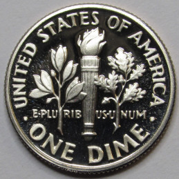 1991 S Roosevelt Dime - Proof - vintage American proof dime with cameo