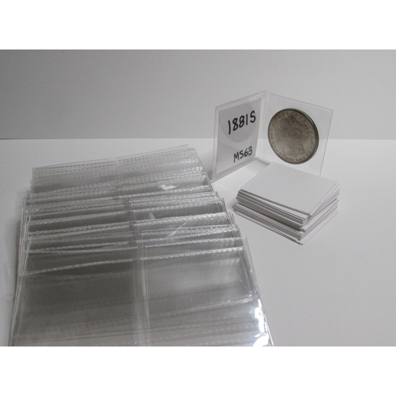 Archival 2" mylar plastic coin flips for storage choose quantity 25
