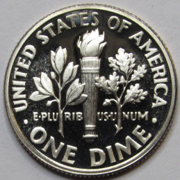 1997 S Roosevelt Dime - Proof - vintage flashy American dime coin