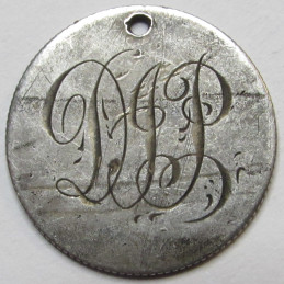 1874 Love Token - engraved Seated Liberty Dime - "DJL" initials