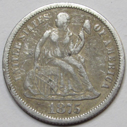 1875 Love Token - engraved Seated Liberty Dime - "ECA" initials