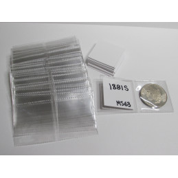 Archival 2" mylar plastic coin flips for storage - choose quantity 25 / 50 / 100