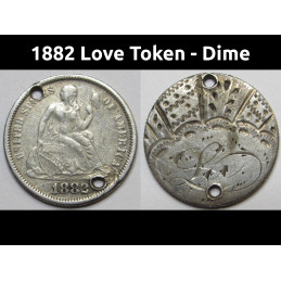1882 Love Token - engraved Seated Liberty Dime - "Lee"