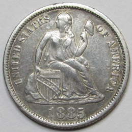 1885 Love Token - engraved Seated Liberty Dime - initials "EPJ"