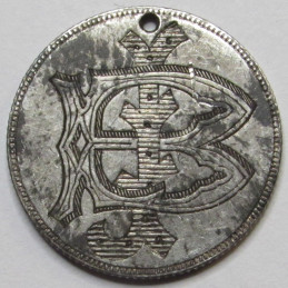 1886 Love Token - engraved Seated Liberty Dime - initials "BJ"