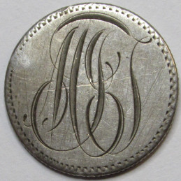 1906 Love Token - engraved Barber Dime - initials "MB"