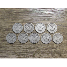 Lot of 9 different Standing Liberty Quarters - 1925 - 1930 - silver coins set