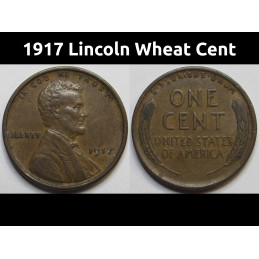 1917 Lincoln Wheat Cent - better grade antique American wheat penny