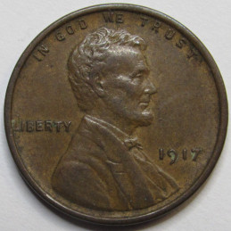 1917 Lincoln Wheat Cent - better grade antique American wheat penny