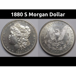 1880 S Morgan Dollar - higher grade San Francisco silver dollar coin