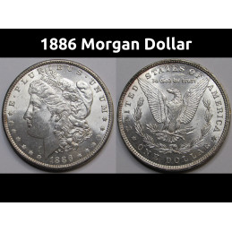 1886 Morgan Dollar - uncirculated antique Old West era silver dollar 
