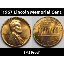 1967 Lincoln Memorial Cent - Special Mint Set (SMS) vintage proof coin
