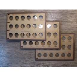 Set of 3 Meghrig boards for Jefferson Nickels - 1938-1956