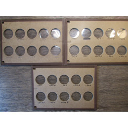 Set of 3 Meghrig boards for Franklin and Kennedy Half Dollars - 1952-1964