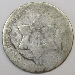 Dateless Silver Three Cent Trime - Type 1 design