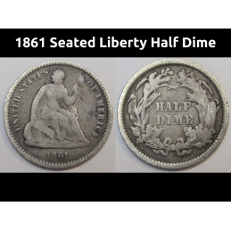 1861 Seated Liberty Half Dime - Civil War era American five cent coin