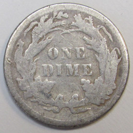 1891 Seated Liberty Dime - antique final year of issue American silver dime