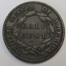 1826 Classic Head Half Cent - high grade early American beautiful half cent