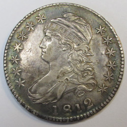 1812 Capped Bust Half Dollar - Overton 109a - antique beautiful early American silver half