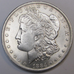 1884 O Morgan Dollar - uncirculated condition antique New Orleans mint silver dollar