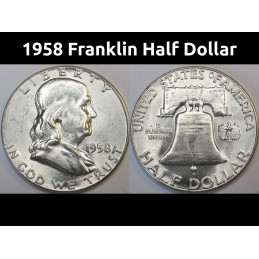 1958 Franklin Half Dollar - uncirculated high grade American silver half