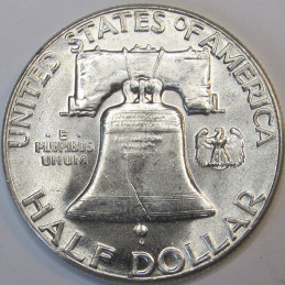 1958 Franklin Half Dollar - uncirculated high grade American silver half