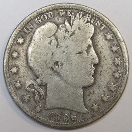 1896 O Barber Half Dollar - antique better date American silver half