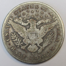 1896 O Barber Half Dollar - antique better date American silver half