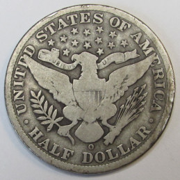 1905 O Barber Half Dollar - antique better date American silver half