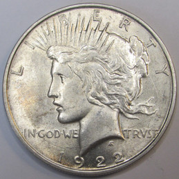 1922 D Peace Dollar - second year of issue Denver mintmark American silver dollar