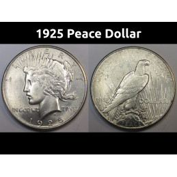 1925 Peace Dollar - uncirculated American silver dollar coin